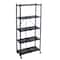 Organize It All Black 5-Tier Foldable Metal Rack with Wheels